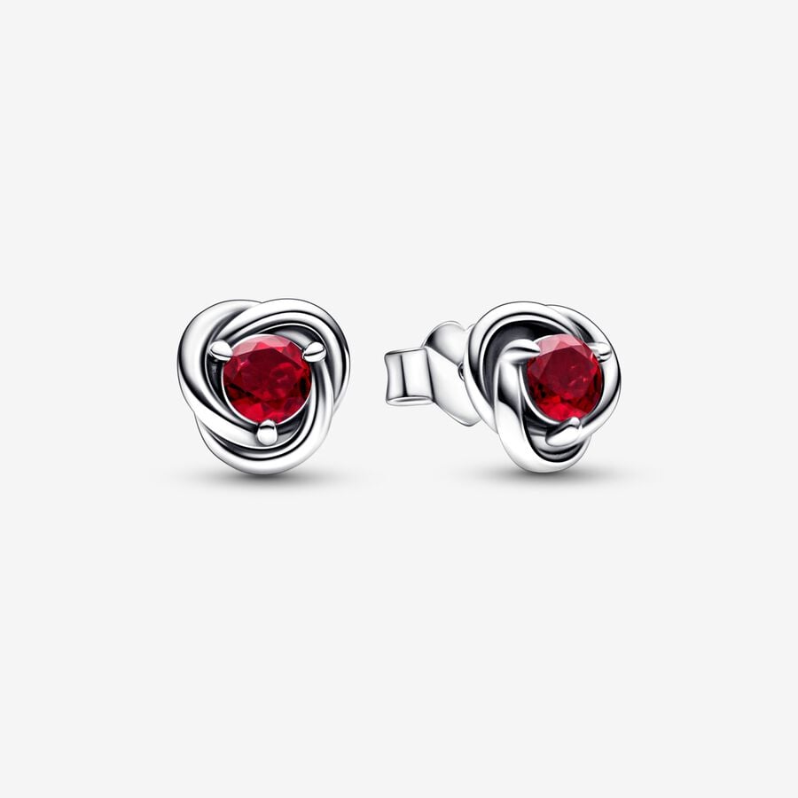 Pandora 292334C01 Sterling silver stud earrings with true red c True Red Eternity Circle Stud Earrings SS23 Cycle B