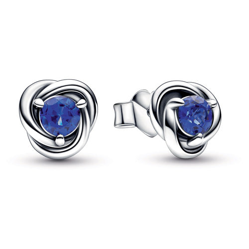 Pandora 292334C07 Sterling silver stud earrings with princess b Blue Eternity Circle Stud Earrings SS23 Cycle B