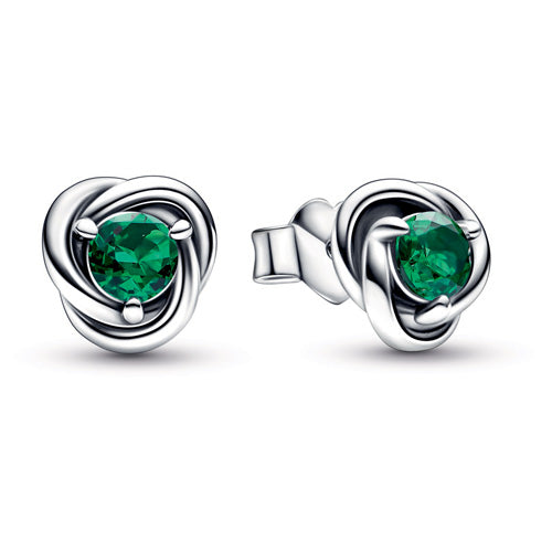 Pandora 292334C08 Sterling silver stud earrings with royal gree Green Eternity Circle Stud Earrings SS23 Cycle B