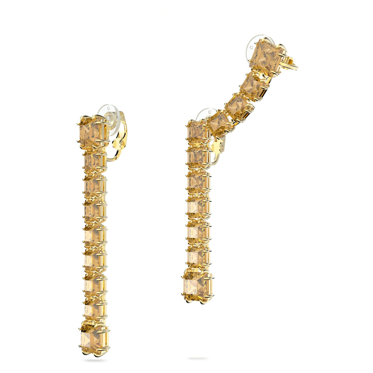 5614921 Millenia clip earrings Asymmetrical, Yellow, Gold-tone