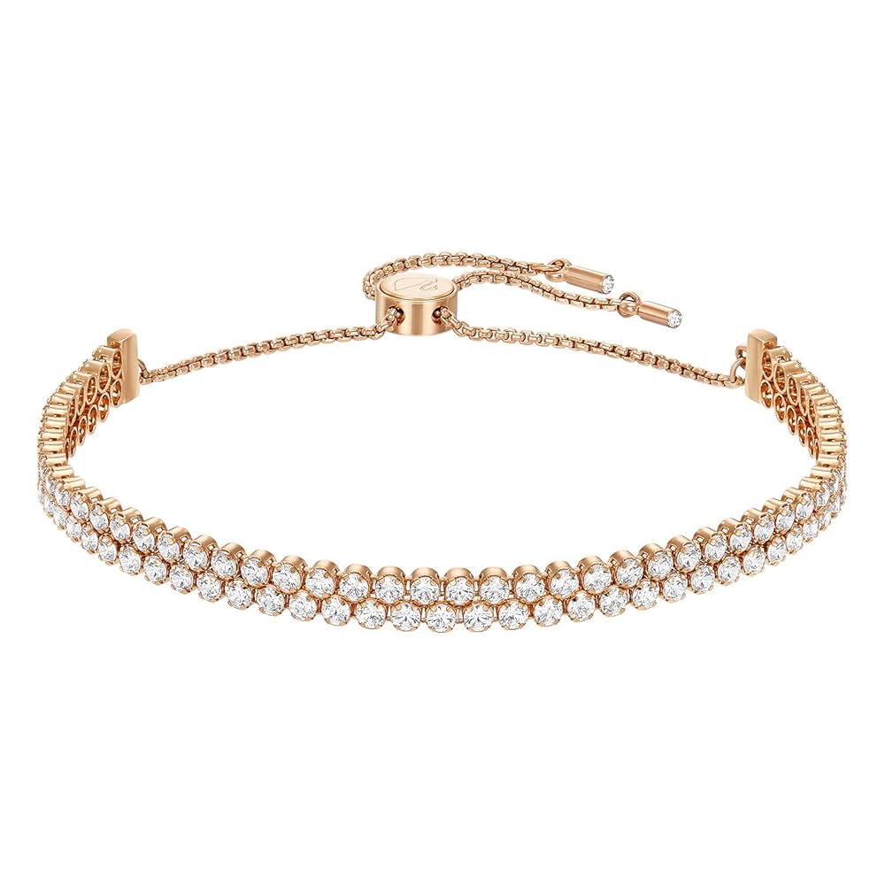 5224182 Subtle bracelet, Round cut, White, Rose gold-tone plated