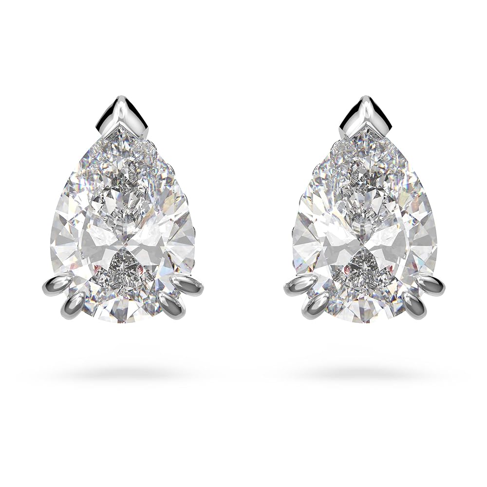 5636713 Millenia stud earrings Pear cut, White, Rhodium plated