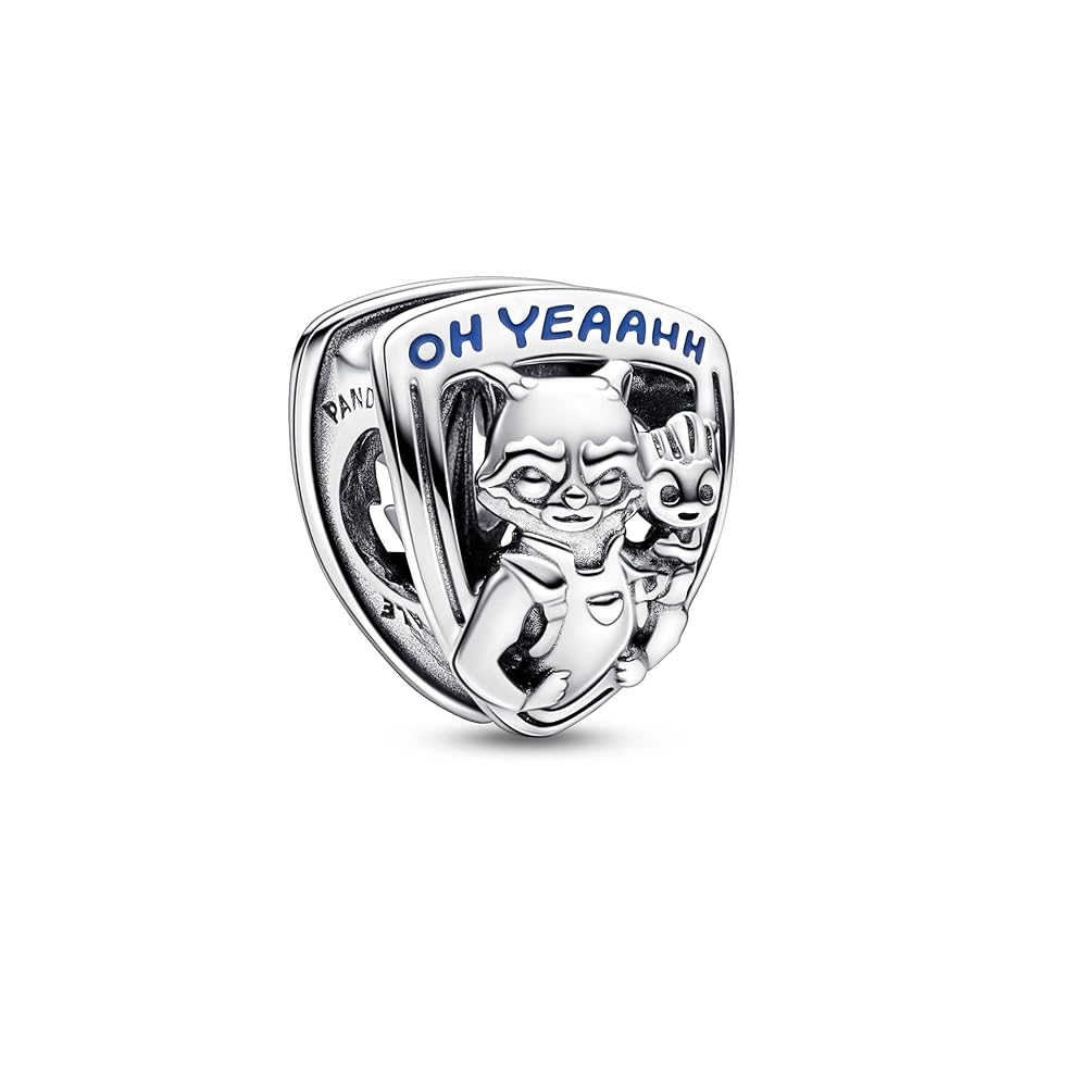 Pandora 792565C01 Marvel Rocket and Groot sterling silver charm Marvel Guardians of The Galaxy Rocket Raccoon & Groot Emblem Charm SS23 Cycle B Disney