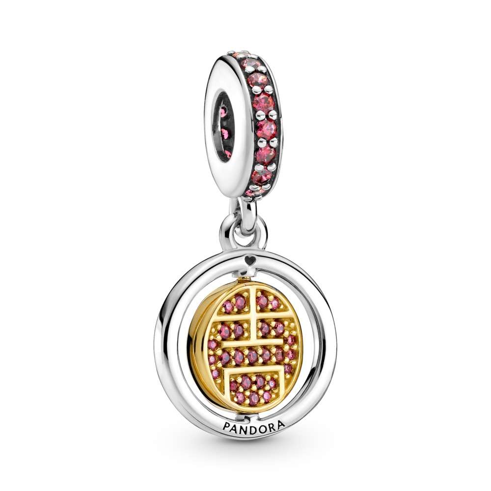 769282C01 Lucky sterling silver and Pandora Shine spinning dangle with red cubic zirconia 01/07/2021