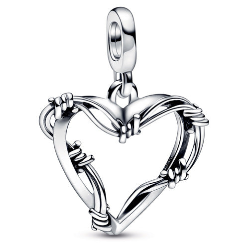 Pandora 792526C00 Barbed wire heart sterling silver medallion Pandora ME Wire Heart Medallion PANDORA ME SS23 Cycle A