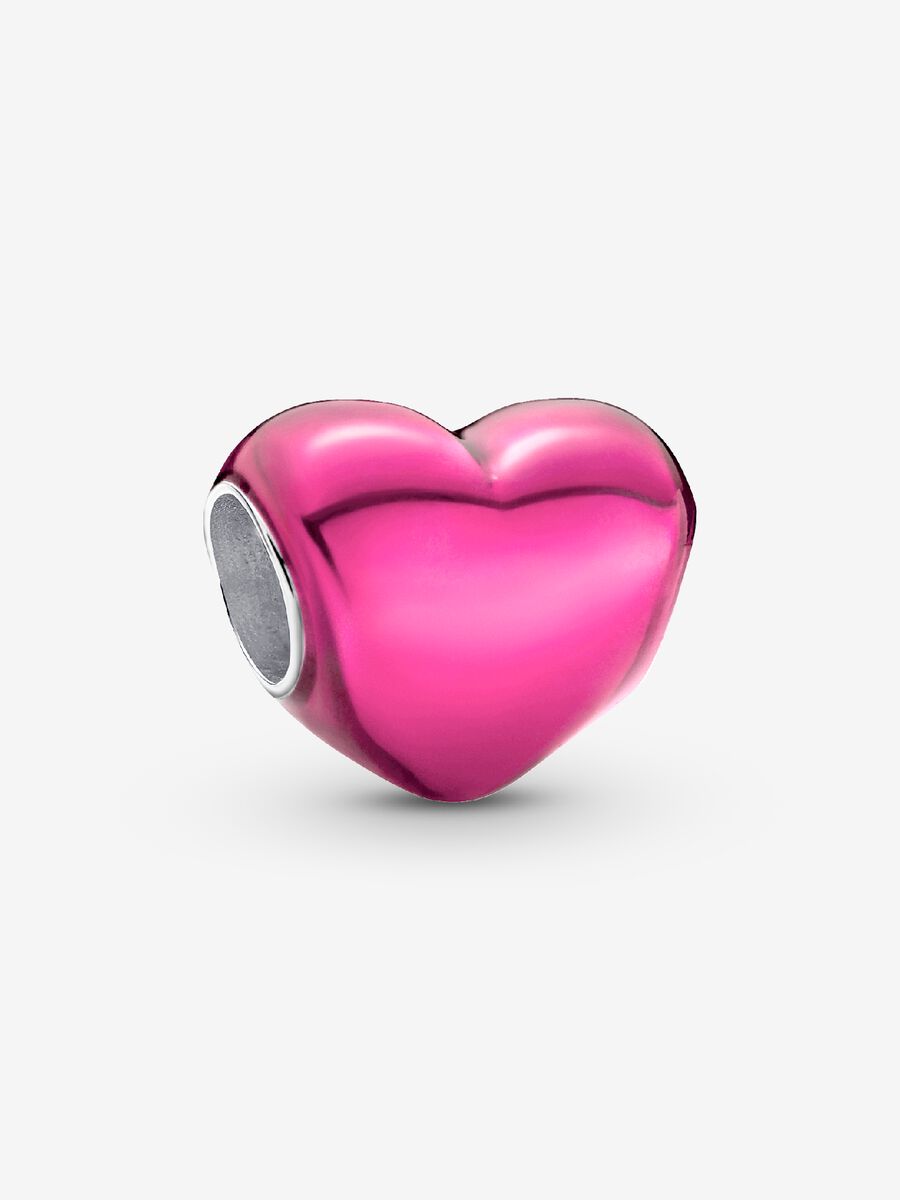793337C03 Metallic Pink Heart Charm Sterling silver
