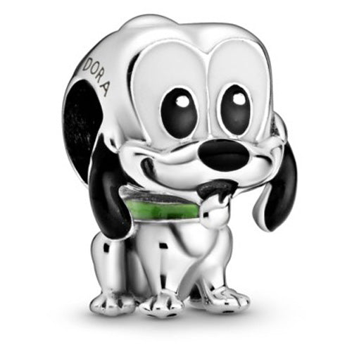 798853C01 Pandora Disney Pluto sterling silver charm with black, white and green enamel one size SS20 Drop 4 Disney