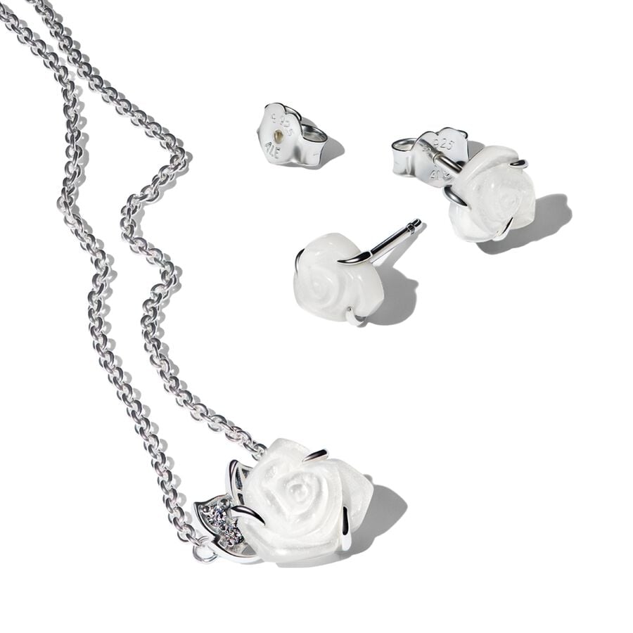 B802440-1 Pandora White Rose in Bloom Jewelery Gift Set