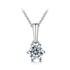 GT39S1061S023/ GEMODA "Rhea" 1 Carat 6 Prong Moissanite Necklace in 925 Sterling Silver