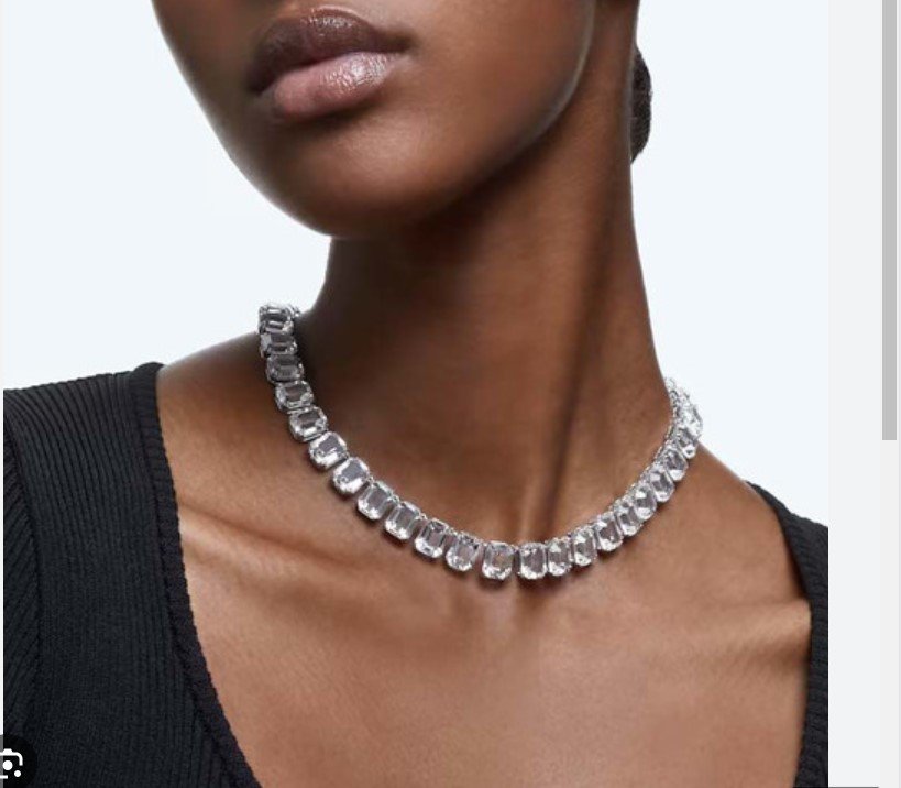 5614929 Millenia necklace Octagon cut, White, Rhodium plated