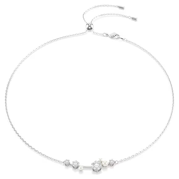 5705626 Swarovski Constella necklace Crystal pearl, Round cuts, White, Rhodium plated