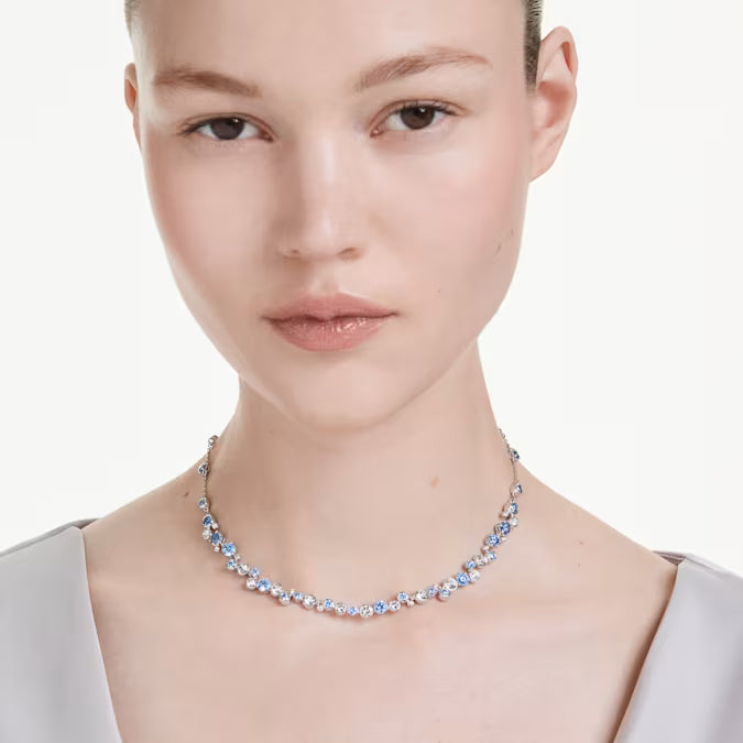 5732255 Swarovski Constella necklace Mixed cuts, Blue, Rhodium plated