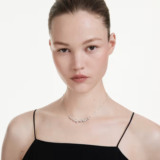 5722473 Swarovski Constella necklace Mixed cuts, White, Rhodium plated
