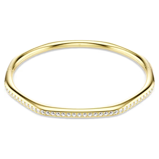 5724581 Swarovski Dextera bangle Octagon shape, Round cut, White, Gold-tone plated