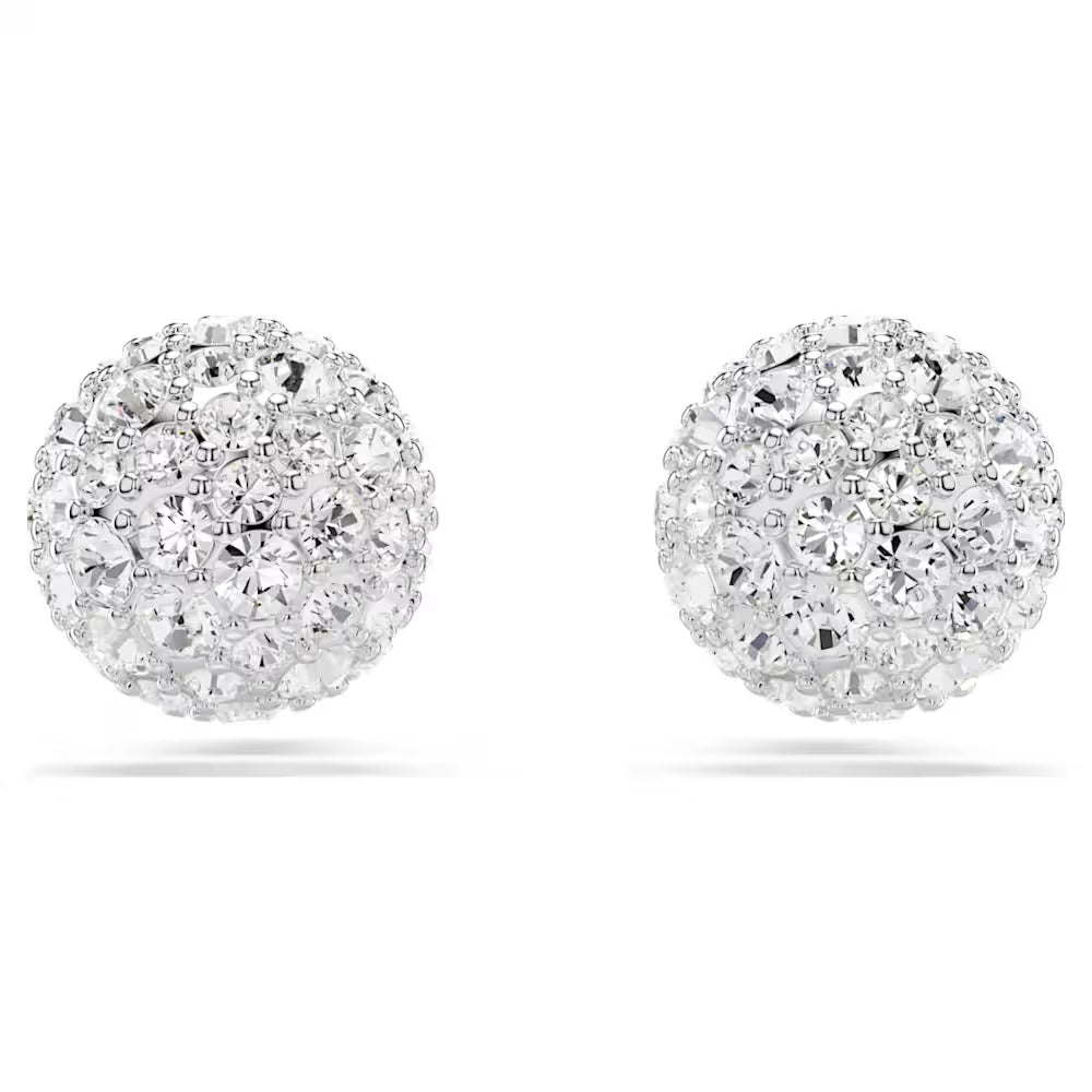 5700290 Swarovski Dextera stud earrings Round cut, White, Rhodium plated