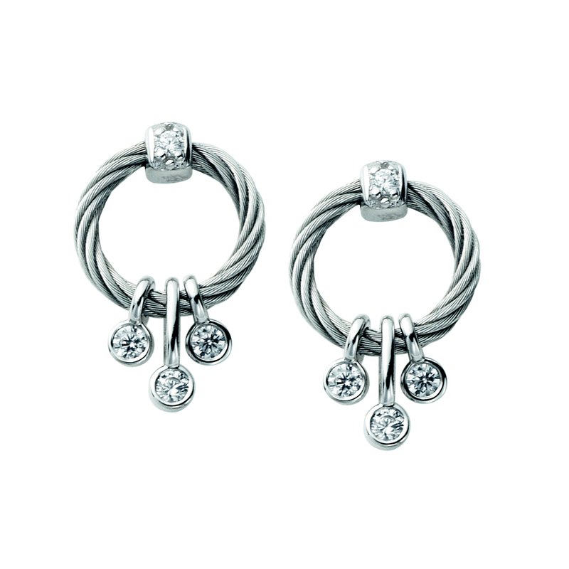 03-121-1230-0 Charriol Earring Charriol Earring Sugar with White Topaz Rose Gold