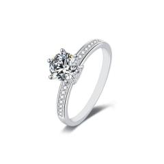GT19S1061SS041-7/1 Carat GEMODA "Octavia" Moissanite Vintage Engagement Ring in 925 Sterling Silver