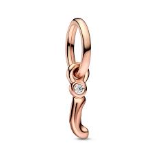 Pandora 782473C01 Letter i 14k rose gold-plated dangle with cle Letter i Script Alphabet Dangle Charm SS23 Cycle A