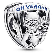 Pandora 792565C01 Marvel Rocket and Groot sterling silver charm Marvel Guardians of The Galaxy Rocket Raccoon & Groot Emblem Charm SS23 Cycle B Disney