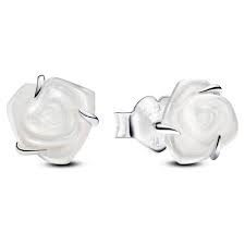 293209C01 Pandora White Rose in Bloom Stud Earrings