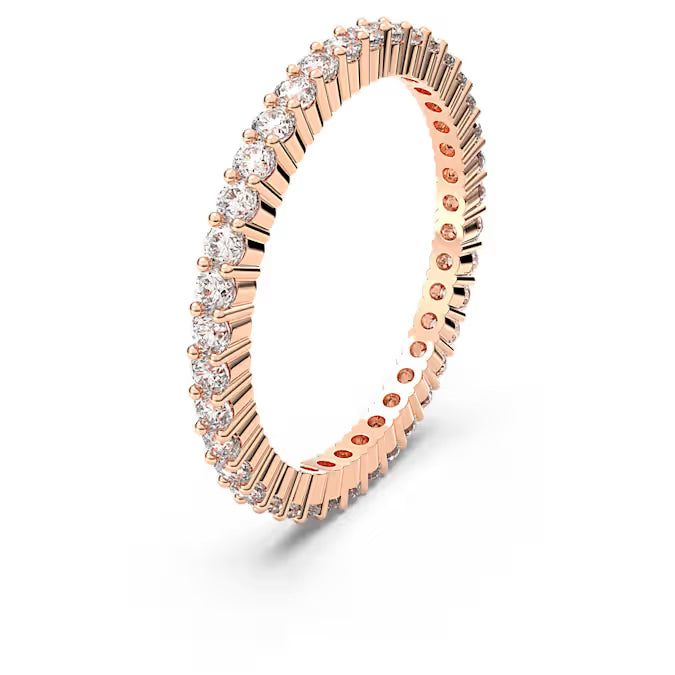 5656301 Swarovski Matrix Vittore ring Round cut, White, Rose gold-tone plated