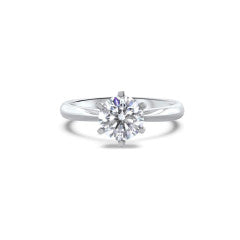 G17W1061S-005 GEMODA "Je'Taime" Moissanite 1ctw Round Solitaire 18k Engagement Ring
