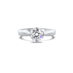 G17W1041S-003 GEMODA "Charming" 1ctw Moissanite Brilliant Round Solitaire Engagement Ring with Cathedral Setting