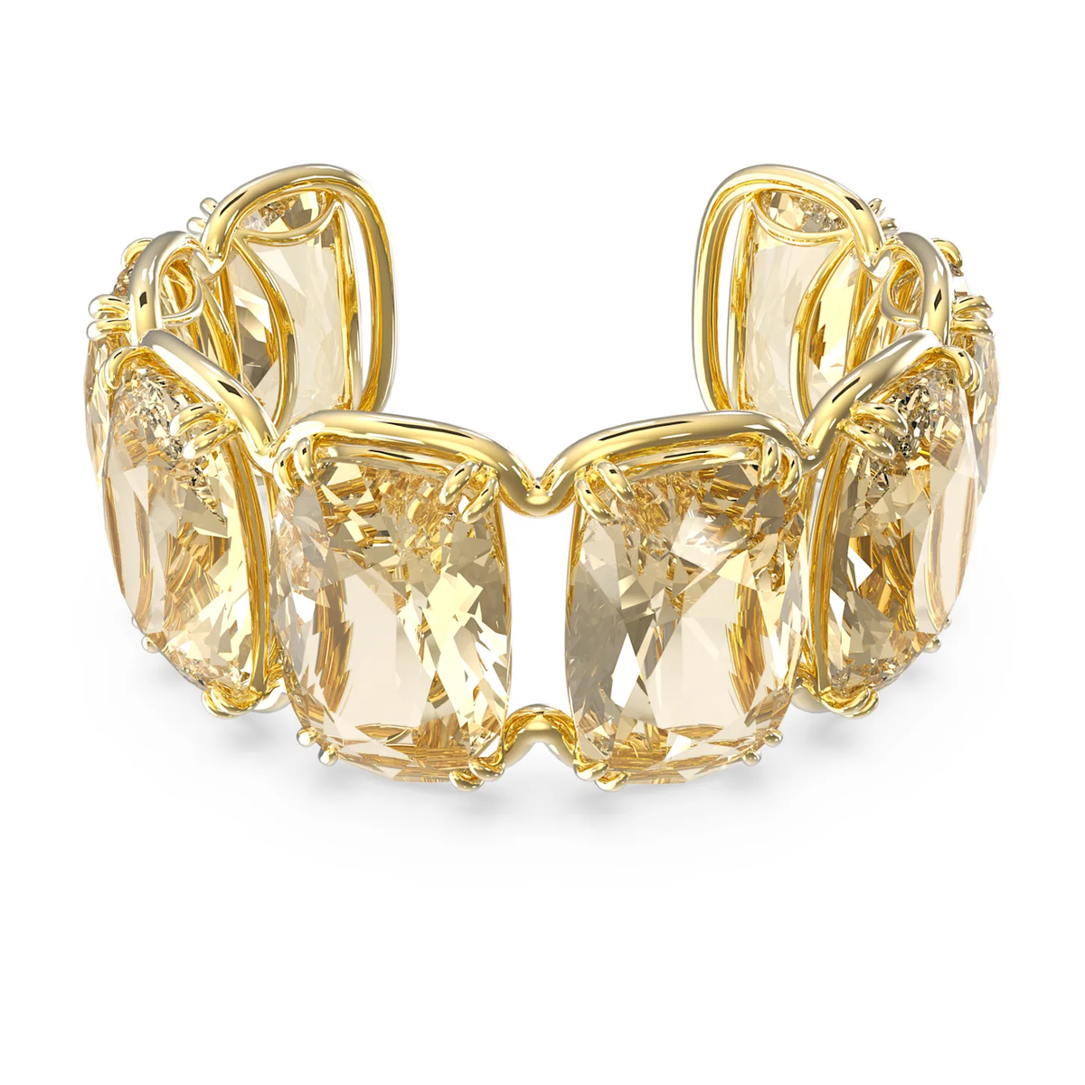 5620653 Harmonia cuff Oversized floating crystals, Gold tone, Gold-tone plated