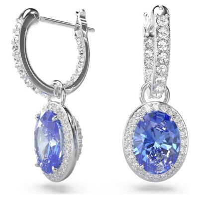 5671817 Constella drop earrings Oval cut, Blue, Rhodium plated