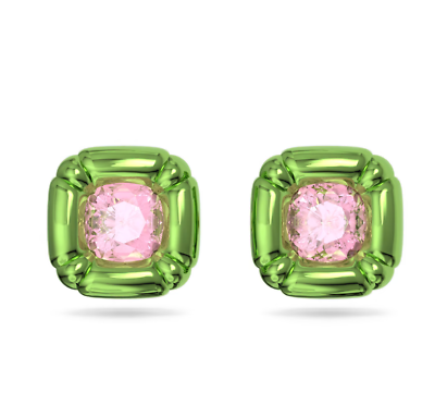 5600778 Swarovski DULCIS:PE LROS/OTH Earrings Length: 3/4 inches x Width: 3/4 inches Swarovski Crystals Green SS21