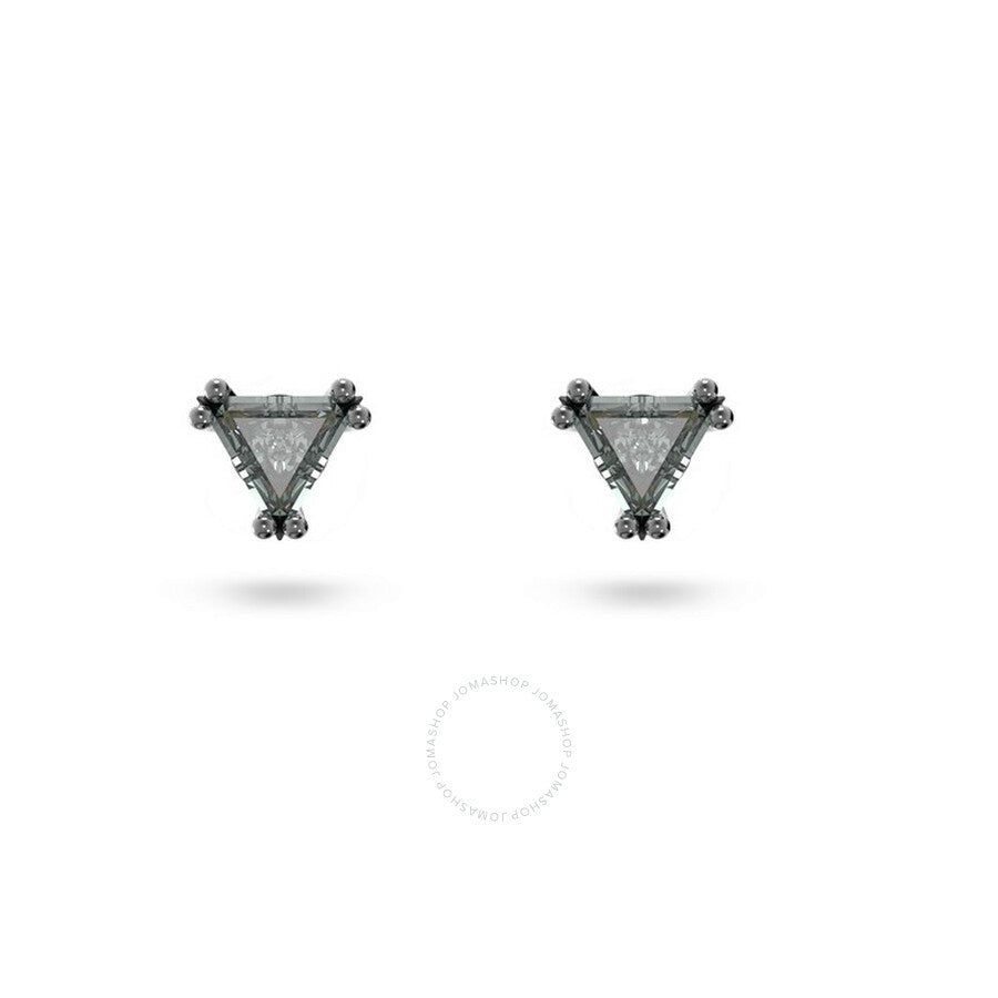 5639137 Stilla stud earrings Triangle cut, Gray, Ruthenium plated