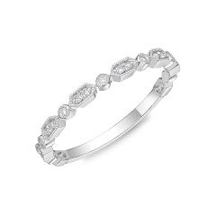 Memoire Vintage Round & Hexagon Stackable Band .06ctw approx. ERSUR11-6500-8W-72-000-1029450-1 6/29/2022