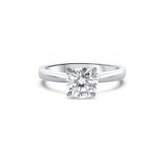 G17W1041S-006 GEMODA "Dream" Moissanite 1ctw Round Solitaire 18k Cathedral Setting Engagement Ring