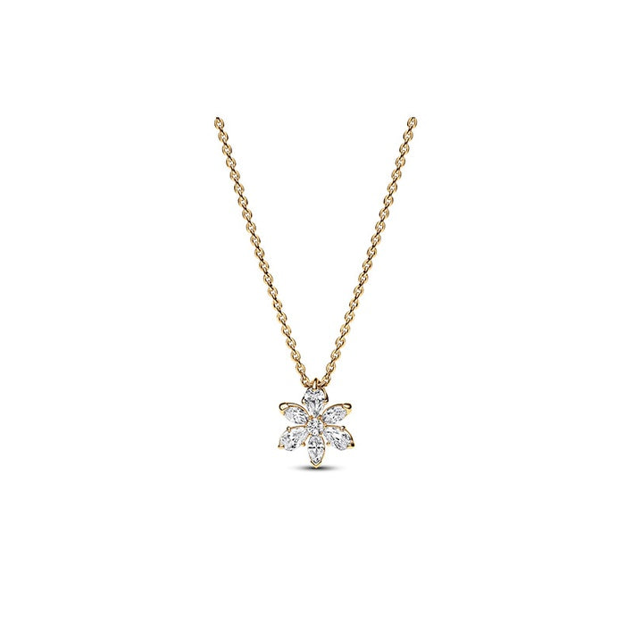 362387C01-45 Pandora Herbarium cluster 14k gold-plated collier wit AW23 Cycle G