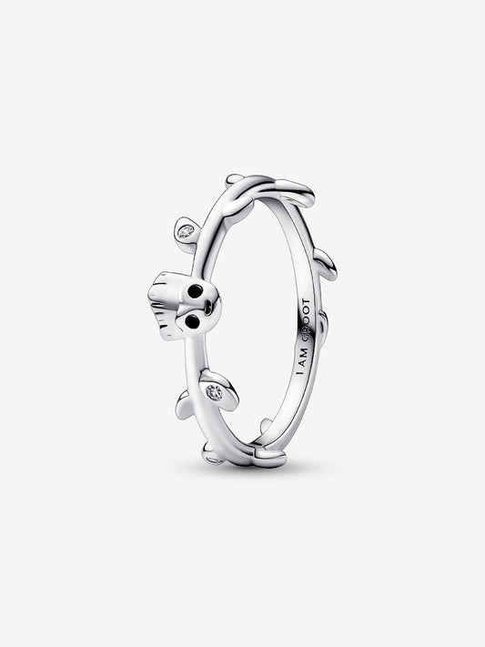Pandora 192566C01-56 Marvel Baby Groot sterling silver ring with c Marvel Guardians of The Galaxy Baby Groot Leaf Ring SS23 Cycle B Disney