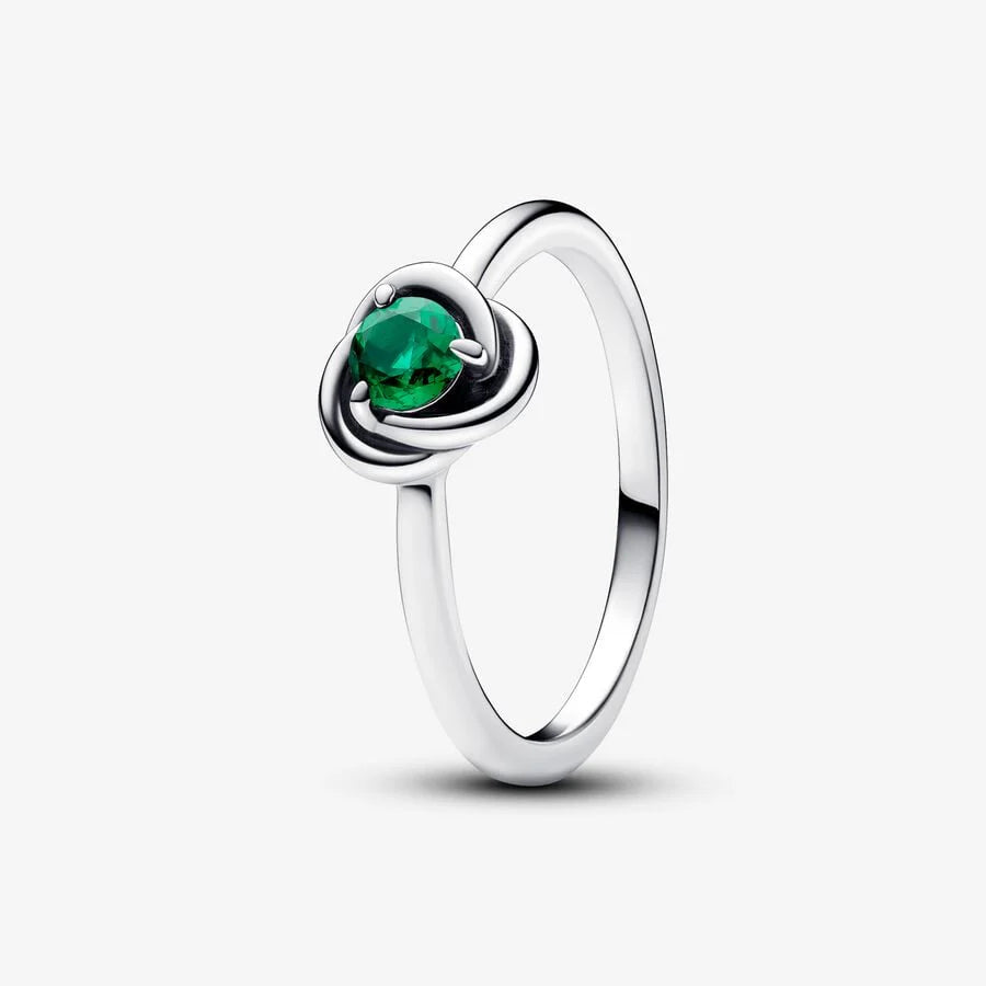 192993C05-54 Pandora Sterling silver ring with royal green crystal