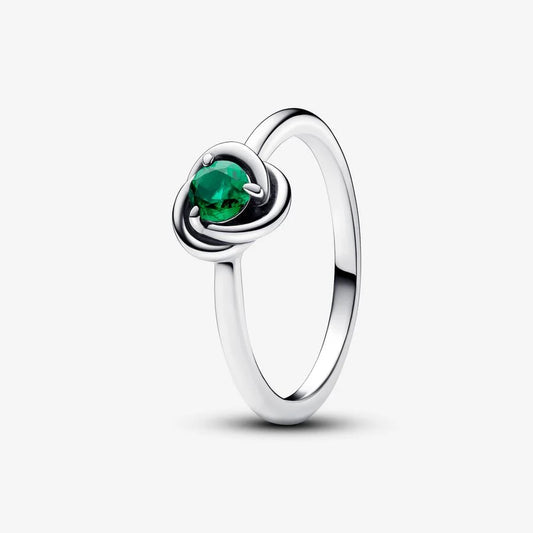 192993C05-54 Pandora Sterling silver ring with royal green crystal