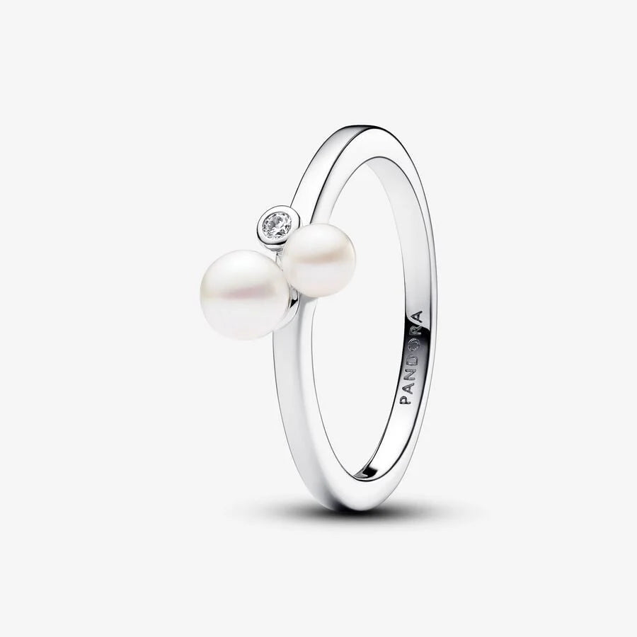 193156C01-56 Pandora Sterling silver ring with white treated fresh