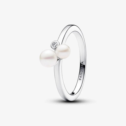 193156C01-56 Pandora Sterling silver ring with white treated fresh