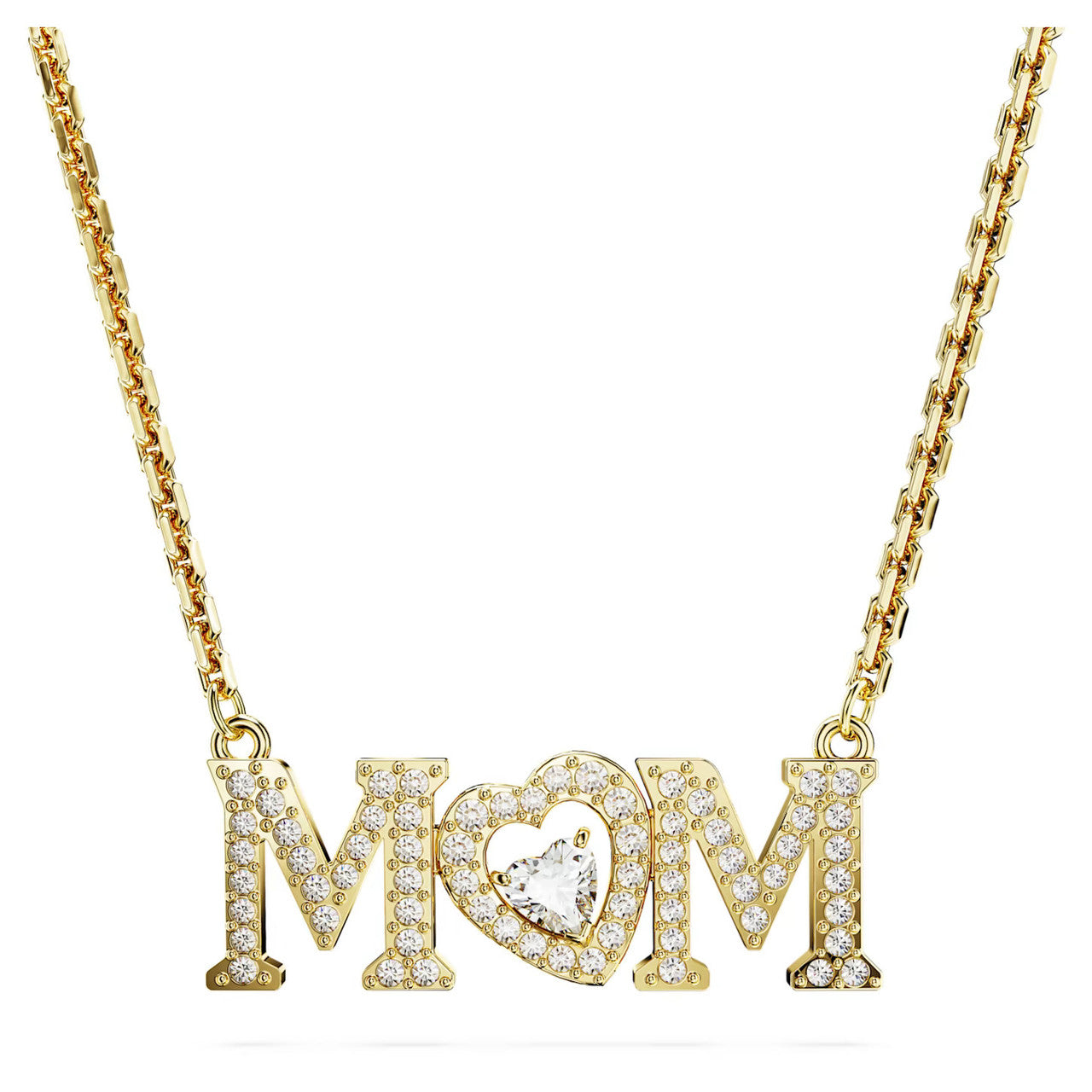 5649933 Mother’s Day necklace Heart, White, Gold-tone plated