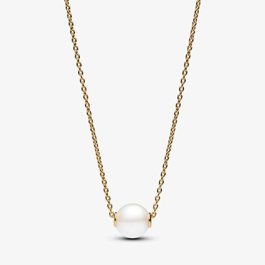 363167C01-45 PANDORA 14k Gold-plated collier with white treated fr
