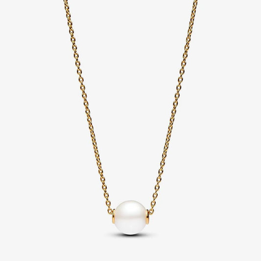 363167C01-45 PANDORA 14k Gold-plated collier with white treated fr