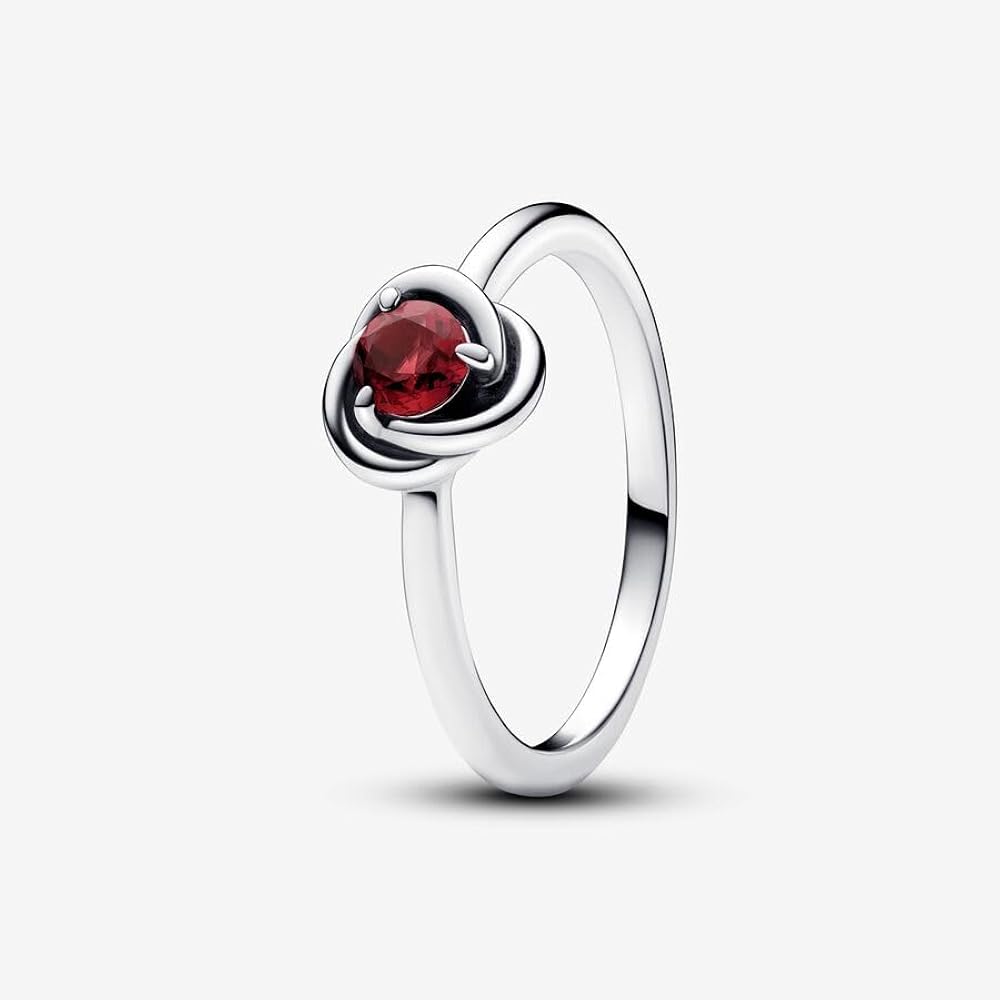 192993C07-56 Pandora Sterling silver ring with true red  crystal