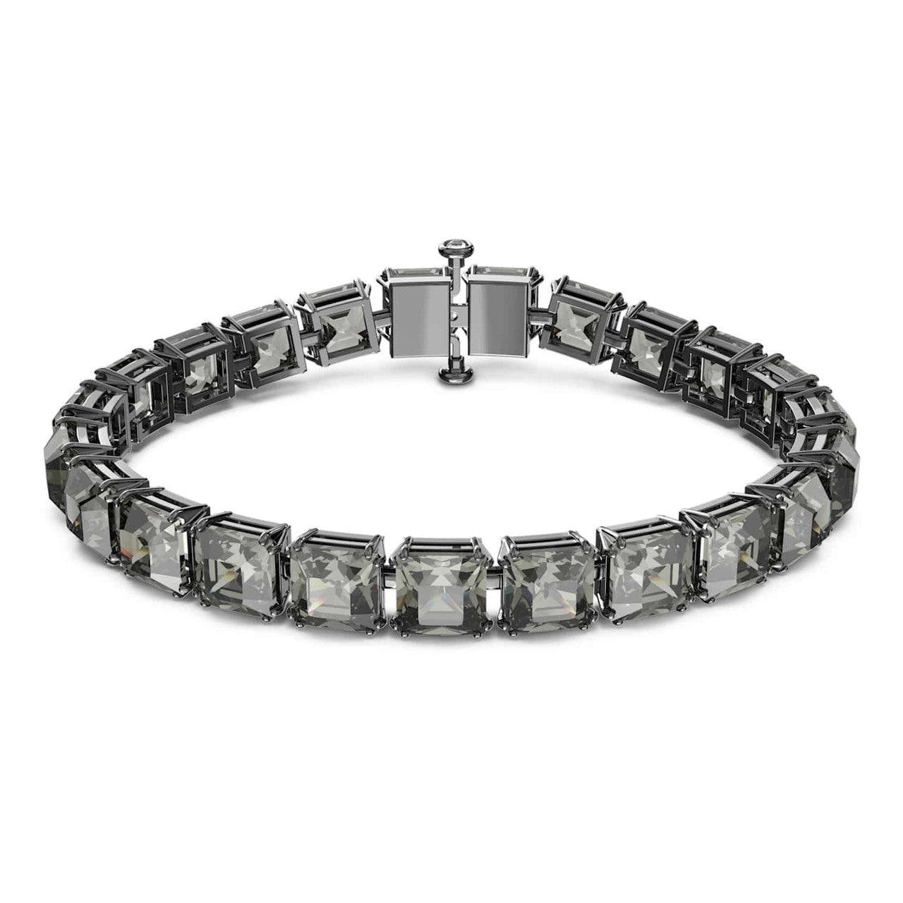 5615656 Millenia Bracelet Square Cut Crystals, Gray, Ruthenium Plated