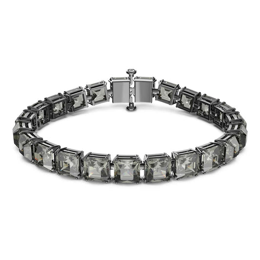 5615656 Millenia Bracelet Square Cut Crystals, Gray, Ruthenium Plated