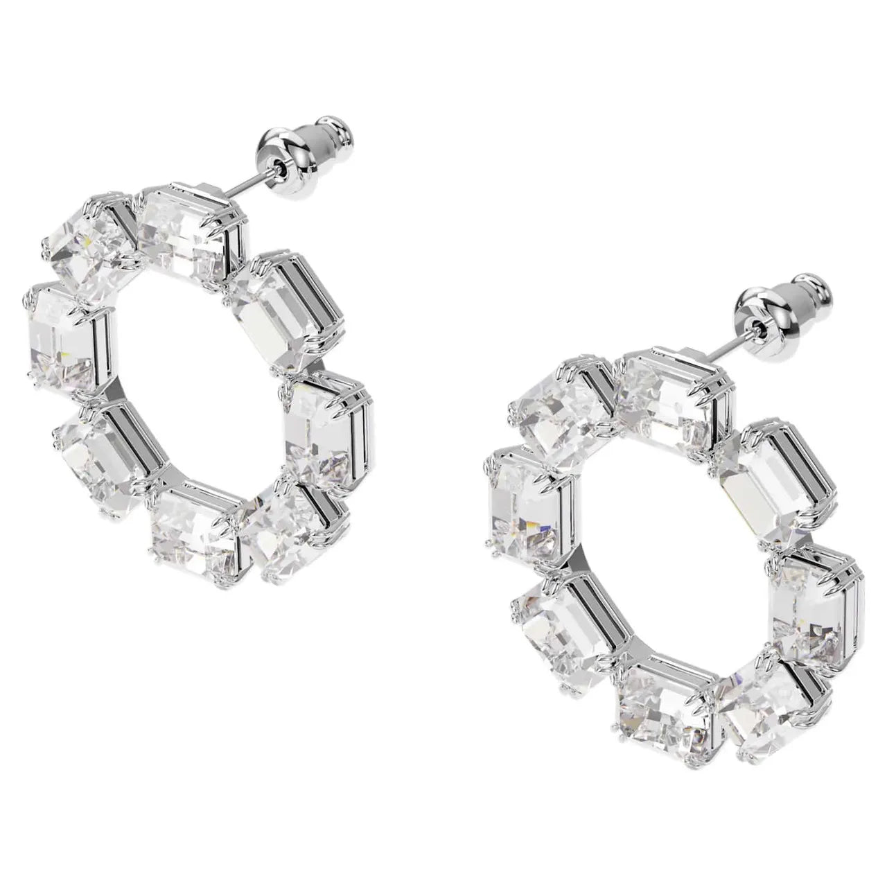 5602780 Swarovski MILLENIA:PE CIR CIRCLE S WHITE/RHS Earrings Length: 1 1/8 inches Rhodium plated White SS21