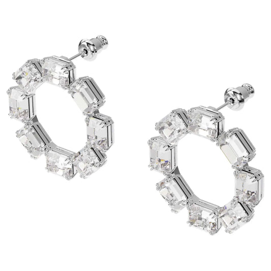 5602780 Swarovski MILLENIA:PE CIR CIRCLE S WHITE/RHS Earrings Length: 1 1/8 inches Rhodium plated White SS21