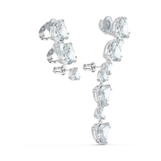 5602846 Swarovski MILLENIA:EC ASYM TR CRY DTLI/RHS Earrings Length: 2 3/4 inches Rhodium plated White SS21