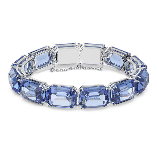 5614927 Swarovski Millenia Bracelet Octagon Cut - Blue - Rhodium Plated