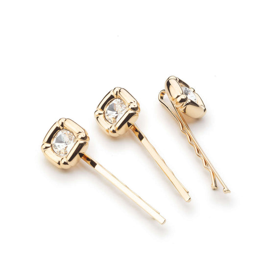 5616848 Set (3), Cushion cut, Gold-tone, Gold-tone plated